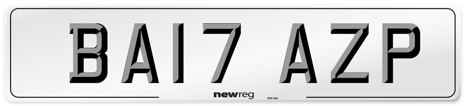 BA17 AZP Number Plate from New Reg